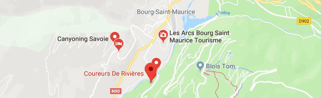 Carte Google Map pour localiser Coureurs de Rivières à Bourg-Saint-Maurice